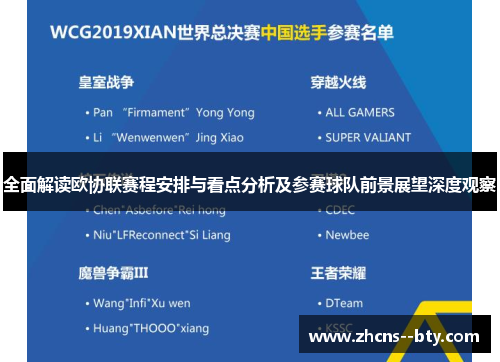 全面解读欧协联赛程安排与看点分析及参赛球队前景展望深度观察 全面解读欧协联赛程安排与看点分析及参赛球队前景展望深度观察